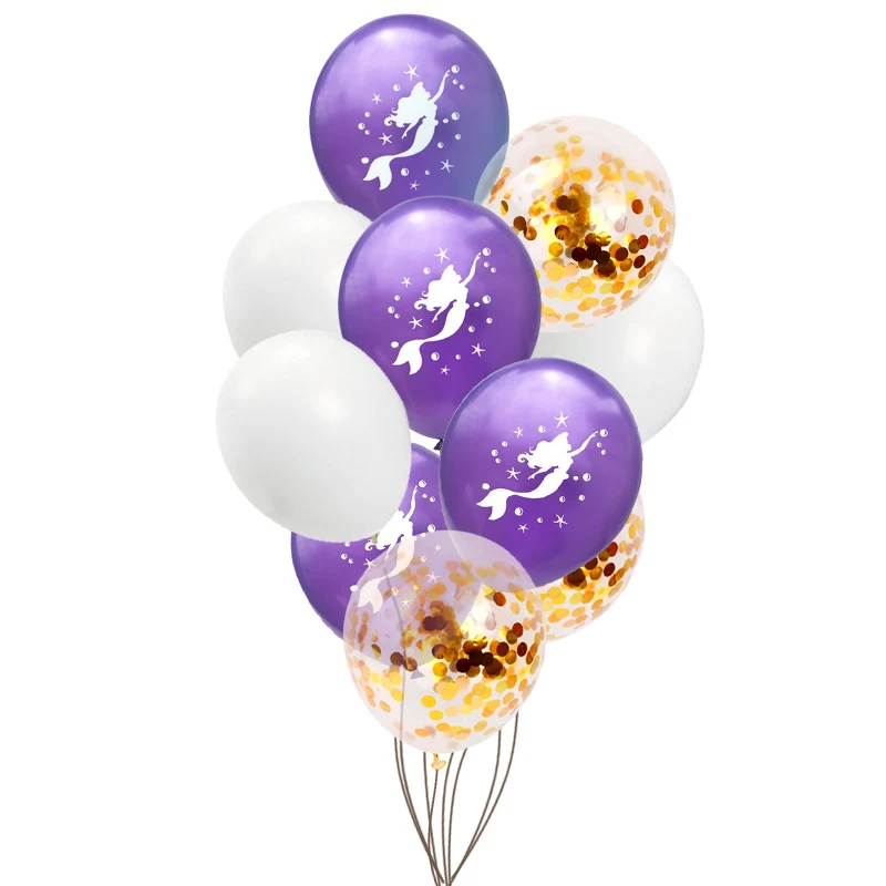 mermaid CF set 9 Новое платье в стиле Русалочки с латексные воздушные шары конфетти воздушные шары Свадебные Globos дети День рождения украшения детский душ расходные материалы - Цвет: mermaid CF set 9