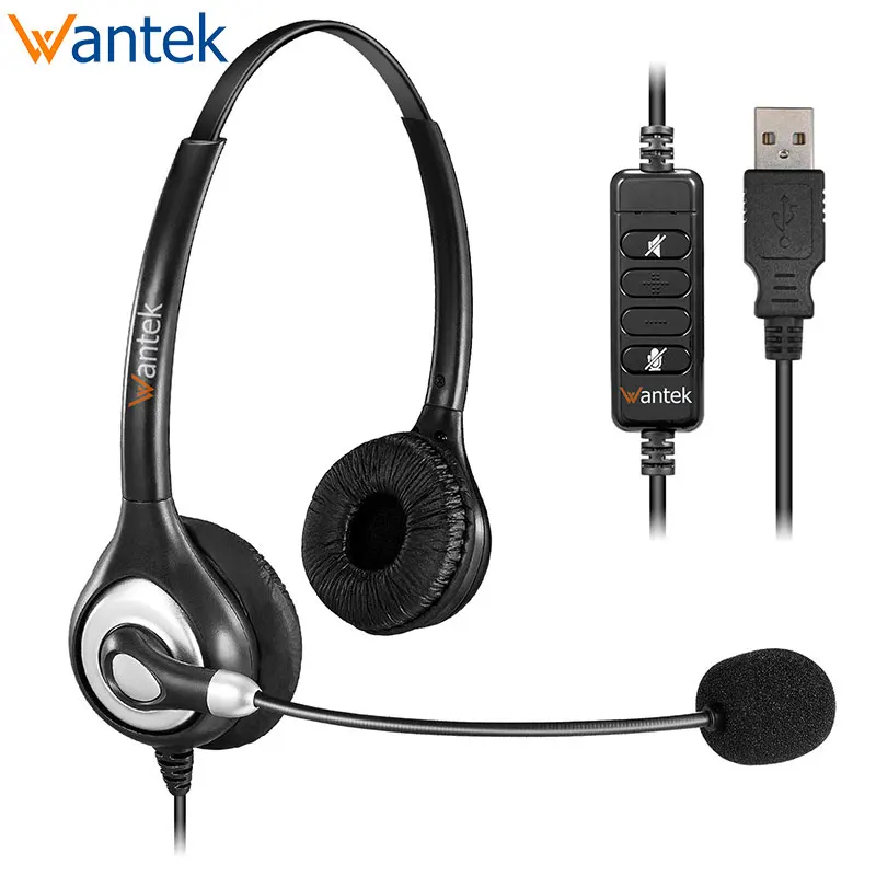 Стереонаушники USB с шумоподавлением микрофоном и встроенным управлением