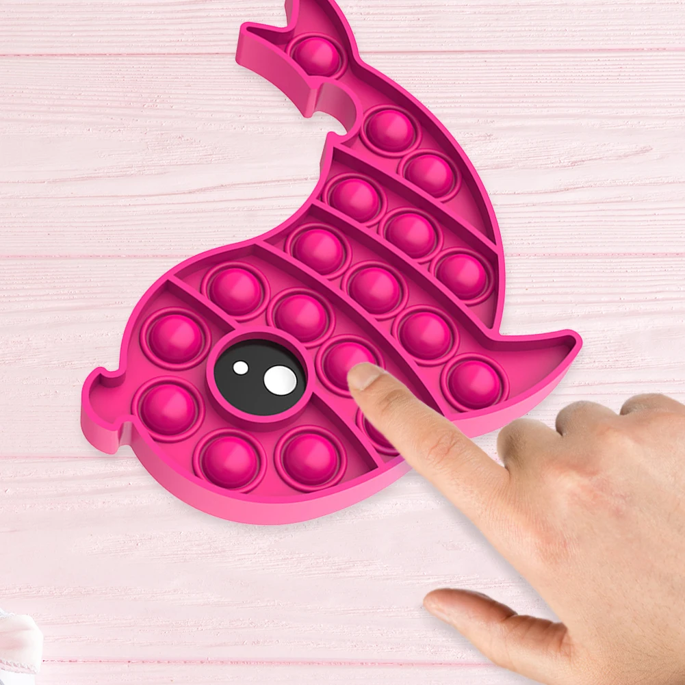 

Dolphin Push Bubble POP It Fidget Toy Autism Needs Squeeze Stress Reliever for Adult Child Funny Anti Stress POP It Sensory