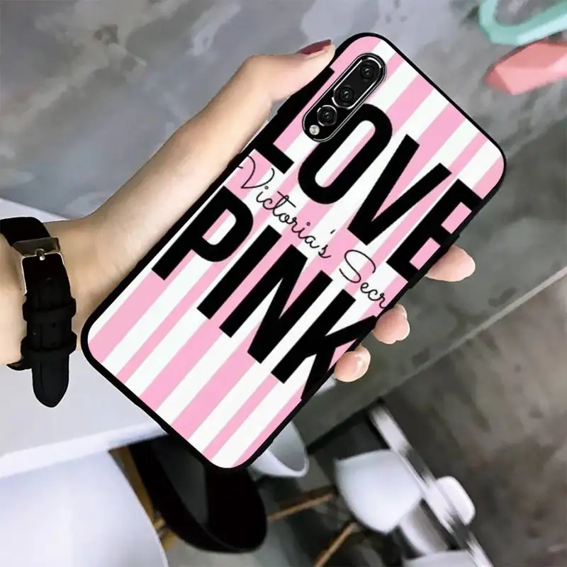 

I Love Pink Phone Case For Huawei G7 G8 P7 P8 P9 P10 P20 P30 Lite Mini Pro P Smart Plus Black Soft TPU Cove Fundas