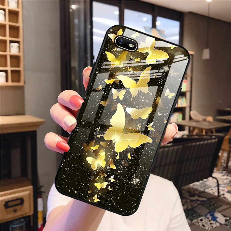 

Tempered Glass Case For OPPO A1k Case Hard Phone Cover For Oppo A1k CPH1923 6.1 inch Protective Fundas OppoA1k Luxury Back Coque