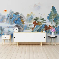 custom 3d photo wallpaper ink mountain water landscape mural new chinese style bedroom study room hotel decoration wall painting