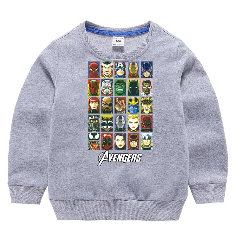 Для детей с героями комиксов Марвел принт хлопковые толстовки капюшоном девочки