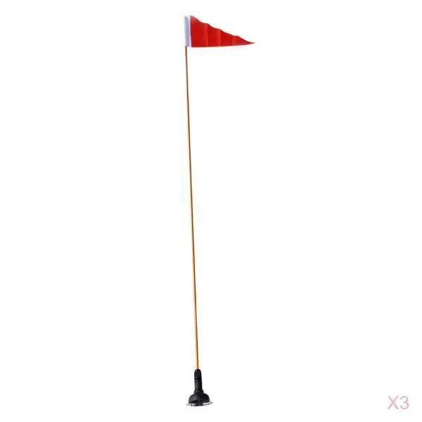 

3Pcs Marine Kayak Boat Safety Flag with Pole & Mount Base Kit - Kayaking Canoeing Boating Yachting Accessories