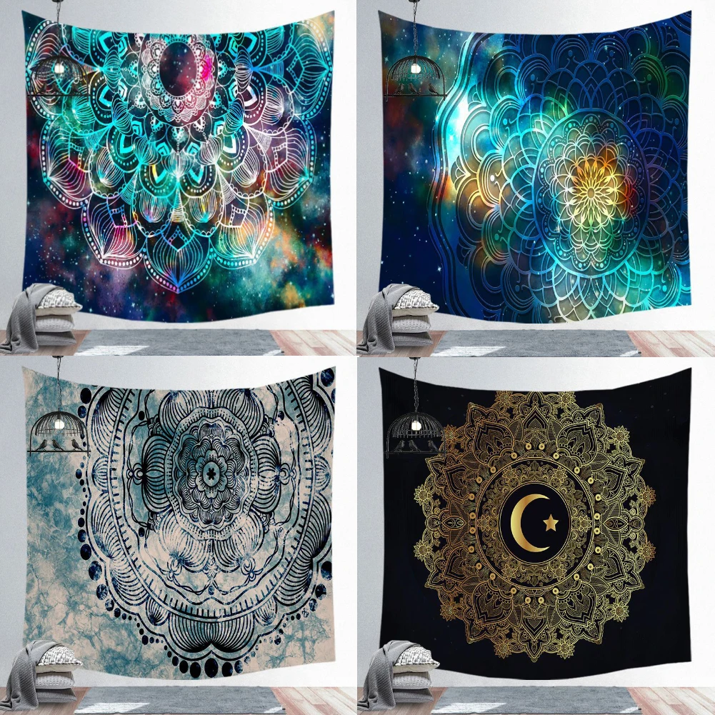 

Psychedelic Wall Tapestry Boho Mandala Moon Tapestry Wall Hanging Hippie Sun Tapestry Wall Art Decor for Bedroom Living Room