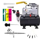 Аэрограф Двойного Действия OPHIR Pro, Воздушный бак с компрессором, комплект 110 В, 220 В для футболки, покраски, модели, хобби с инструментами для уборки AC090 + 004A