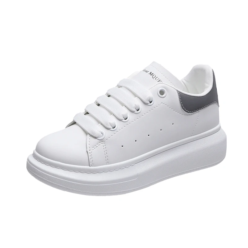 

Inner Increase Canvas Shoes Color Matching Fashion Women's Shoes PU Transparent and Refreshing Casual White Shoes