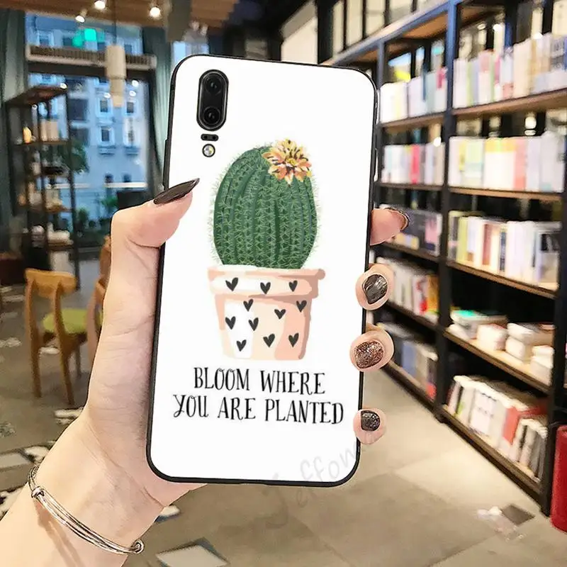 

Lovely cactus Cartoon kawaii plant Phone Case For Huawei honor Mate P 10 20 30 40 Pro 10i 9 10 20 8 x Lite