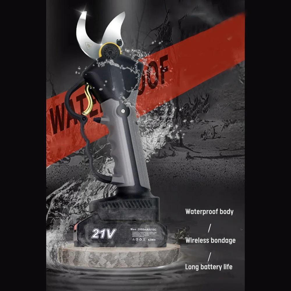 

3.5cm Waterproof Electric Pruning Shears Orchard Tree Seedling Shear Saw Cordless Electric Chainsaw Upgraded Garden Machine Tool