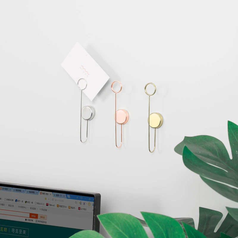 Настенный декоративный самоклеящийся металлический зажим для фотографий