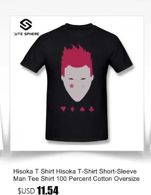 Hisoka футболка HxH Hisoka футболка смешная 100 хлопковая Футболка Большая мужская повседневная футболка с коротким рукавом и принтом