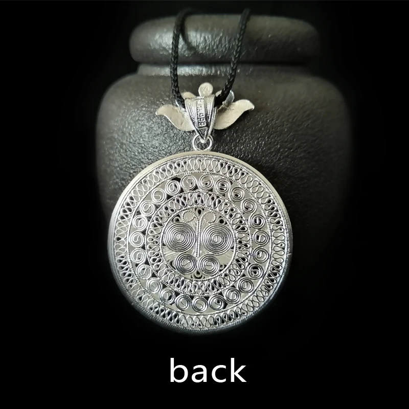 Bastiee Custom Necklace Pendant 999 Sterling Silver Cloisonne Enamel Jewelry Women Personalized Pendants Hmong Handmade