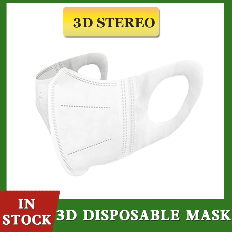 3D Stereo Disposable Face Mask for Adult Children 3-Layer with MeltBlown Dust-Proof Breathable Protective Mouth Masks White | Красота и