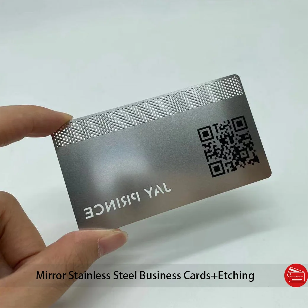 Визитница из нержавеющей стали с отверстиями 100 шт./лот 85*54 мм | Канцтовары для