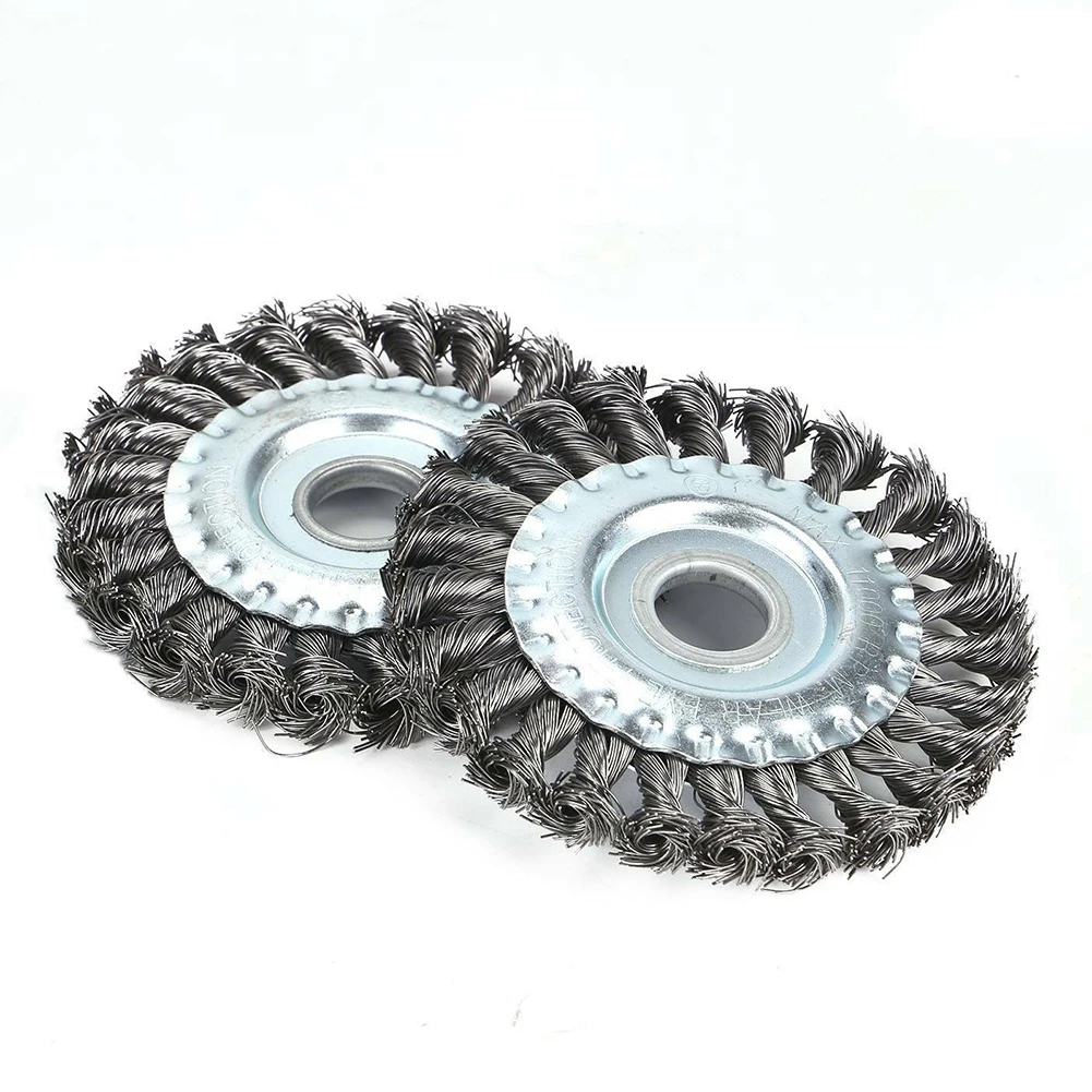 

2pcs 125 Mm 22 Mm Hole Polishing Disc Stainless Steel Grinder Wire Brush Rust Removal Wheel Metal Disc Brush