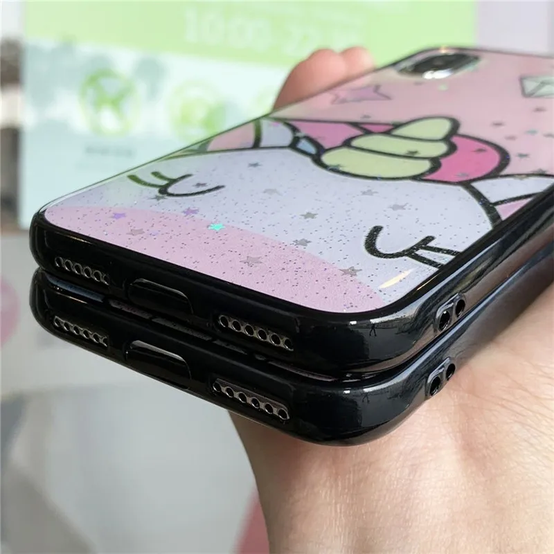 Роскошный блестящий чехол с единорогом для iPhone X 7 plus XR 8 Plus противоударный