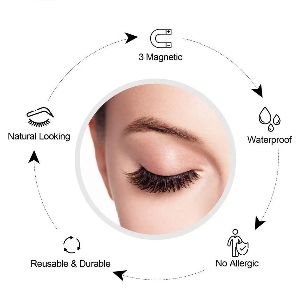 3D магнит глаз Комплект ресниц Накладные ресницы на магнитах 4 части магниты