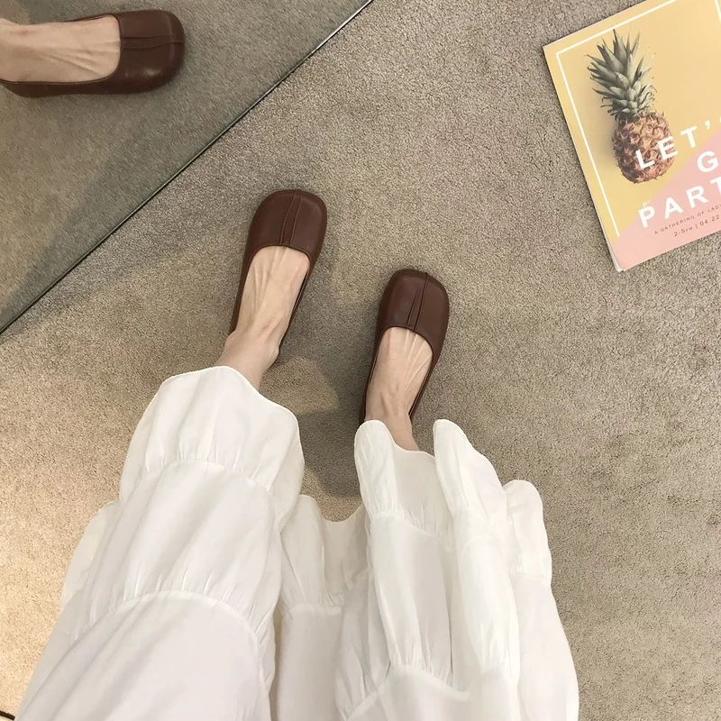 

Art Retro Round Head Ladies Flat Shoes Female 2021 New Fairy Gentle Flat Party Shoes