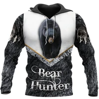 bear hunter 3d printed mens hoodiesweatshirtzip jacket unisex fashion casual long sleeve tops