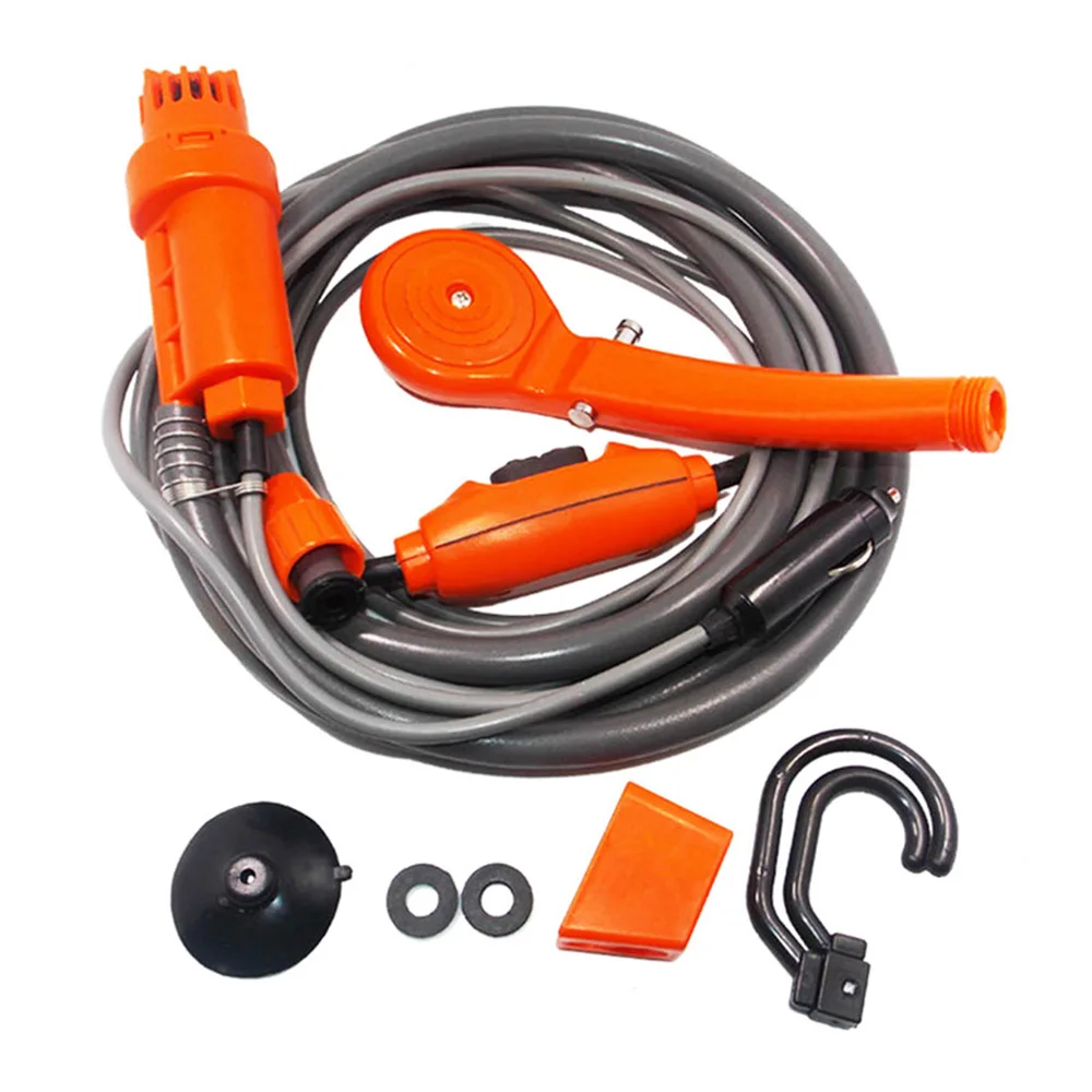 Дешево 12V Портативный шайбы автомобиля набор для душа Высокое Давление Авто душ шайба набор Электрический насос с распылителем для активного отды...