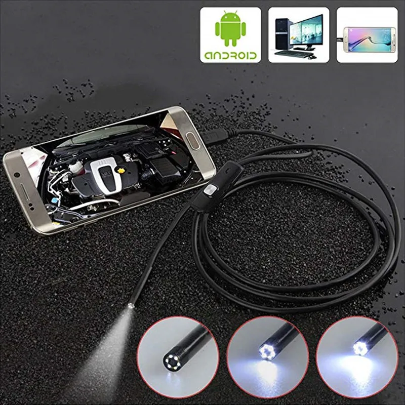 HD объектив 8 мм 1 м/2 м/5 м/10 м жесткий кабель USB эндоскоп для Android камера со