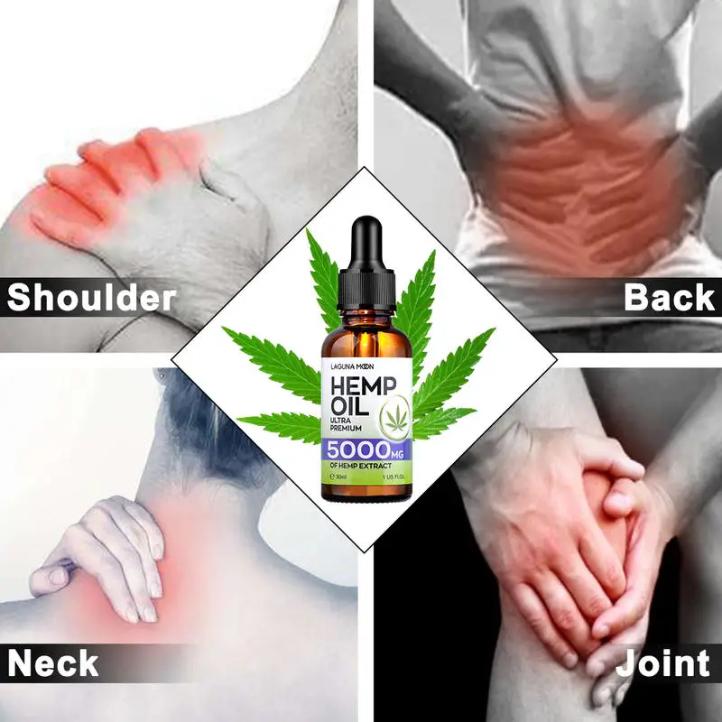 

LAGUNAMOON 2/3/4pcs Organic Natural Hemp Seed OilEssential Oil Extract 30ML Base Message Oil For Reduce Stress Anxiety 5000MG