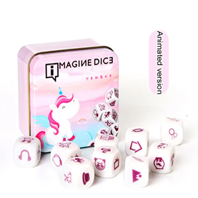 Новые детские развивающие игрушки История Imagine Dice креативное мышление использовать свое воображение, чтобы сказать магазин поезд игрушки с мордашками - Цвет: Cartoon version