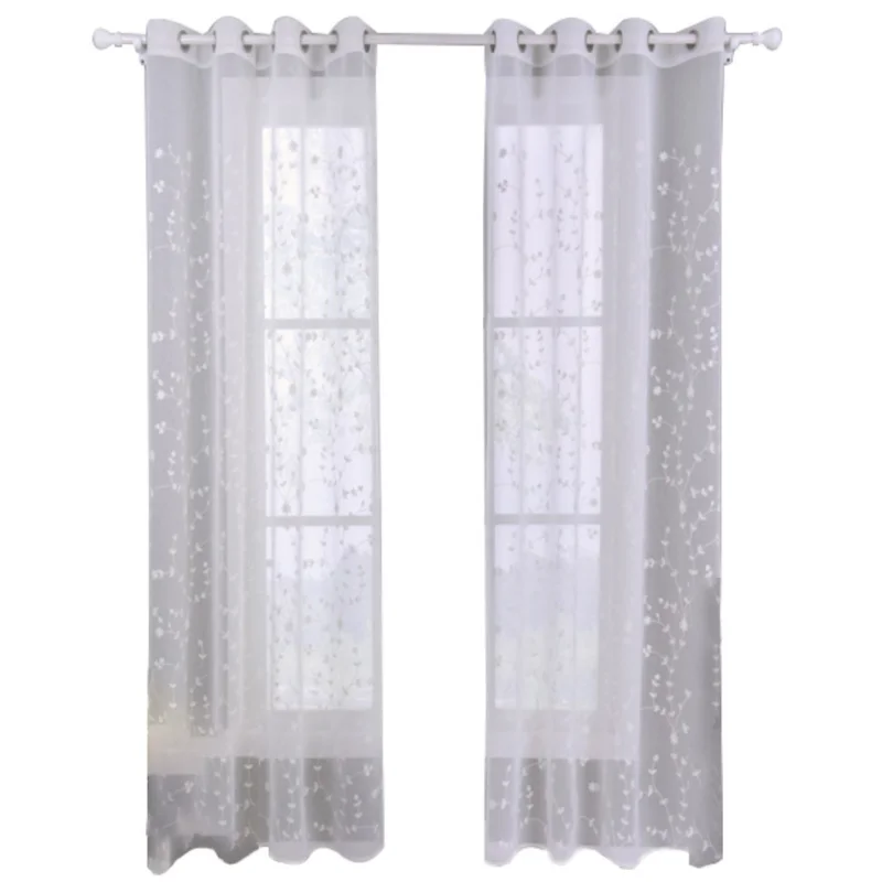 

1Pcs White Embroidered Curtains Modern Minimalist Translucent Screens For Living Room Balcony Home Accessories