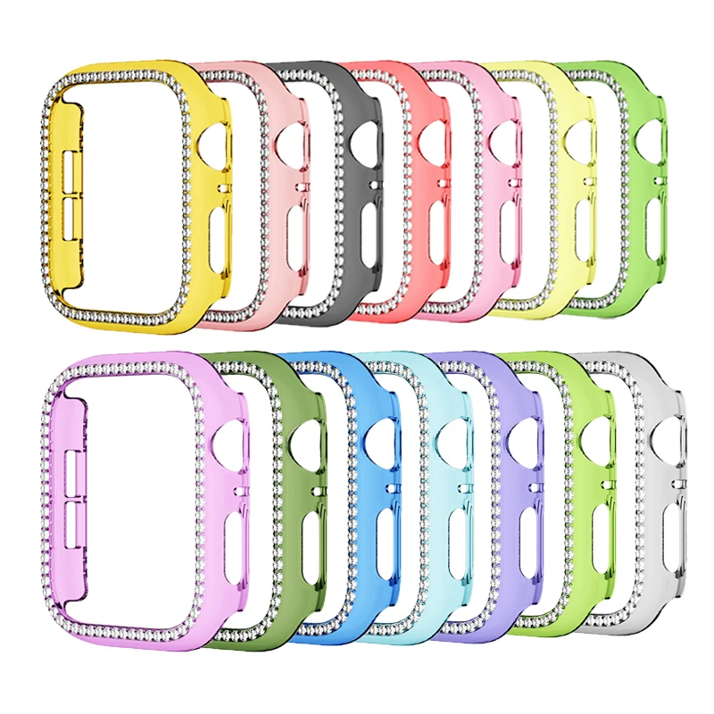 Алмазный чехол Крышка для наручных часов Apple watch версии 6 5 4 2 1 s оболочки 44 мм 40 42 38