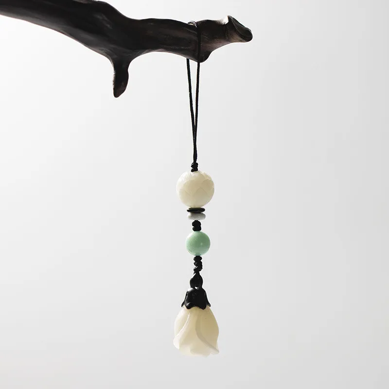 

jade orchid flower mobile phone lanyard mobile phone chain U disk pendant phone lanyard keychain strap phone charms key lanyard