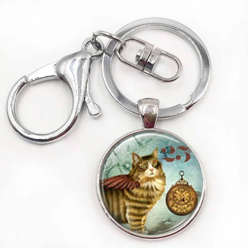 Новинка Модные стильные модные металлическая котенок брелок кольцо для ключей с