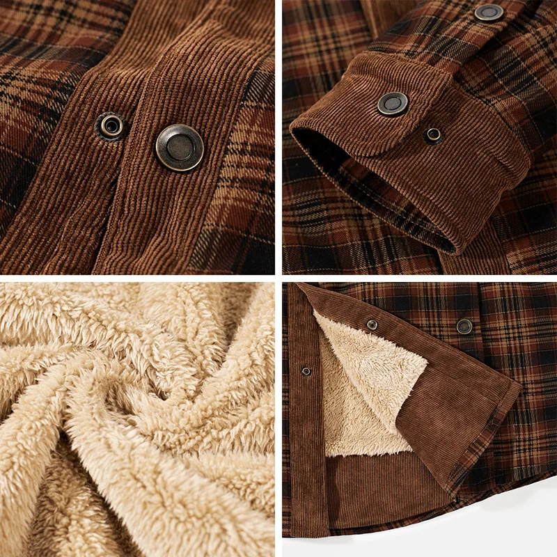 2020 Мужская зимняя теплая плотная флисовая Повседневная брендовая клетчатая