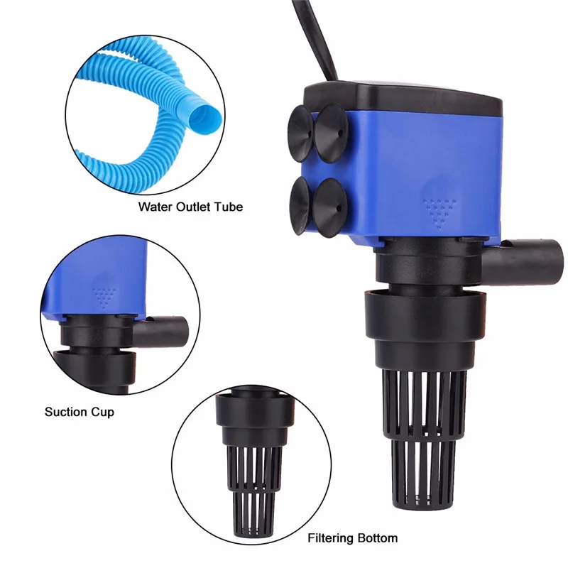 

3 In 1 Multifunctional Aquarium Filter Pump 220V / Pumping-Spray Oxygen-Filtering-Surf Making / Fish Tank Air Pump Circulation