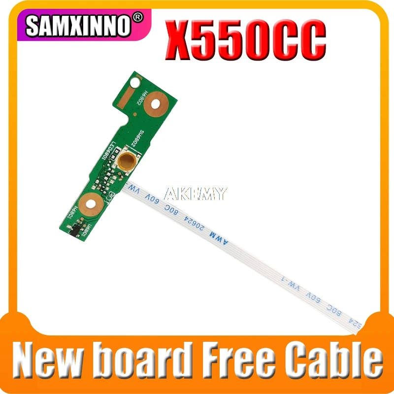 

Плата кнопки питания для For Asus X550C A550C X550V Y581C X550CC X552C X550VC X550CL X550CA X550VC X550V плата переключателя ноутбука с кабелем
