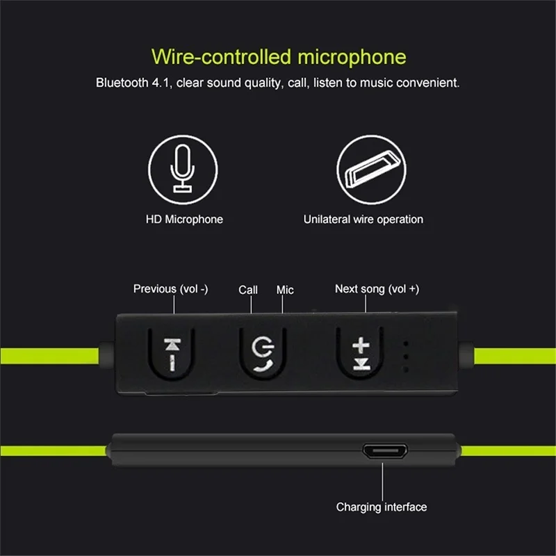 Wireless Bluetooth Earphones Music Sport Headphones Gaming Headset Aukey Earbud For Xiaomi All Phones aukey earbud headphones |