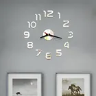 Настенные часы для дома, 3D акриловые зеркальные наклейки для украшения дома, гостиной, кварцевые иглы, самоклеящиеся Подвесные часы