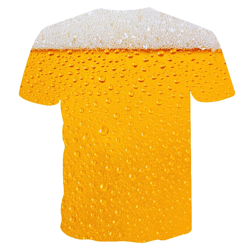 Новинка футболка мужская 3D Футболка с принтом пива хип хоп Crewneck короткий рукав Мужская/Женская футболка футболки забавные мужские футболки