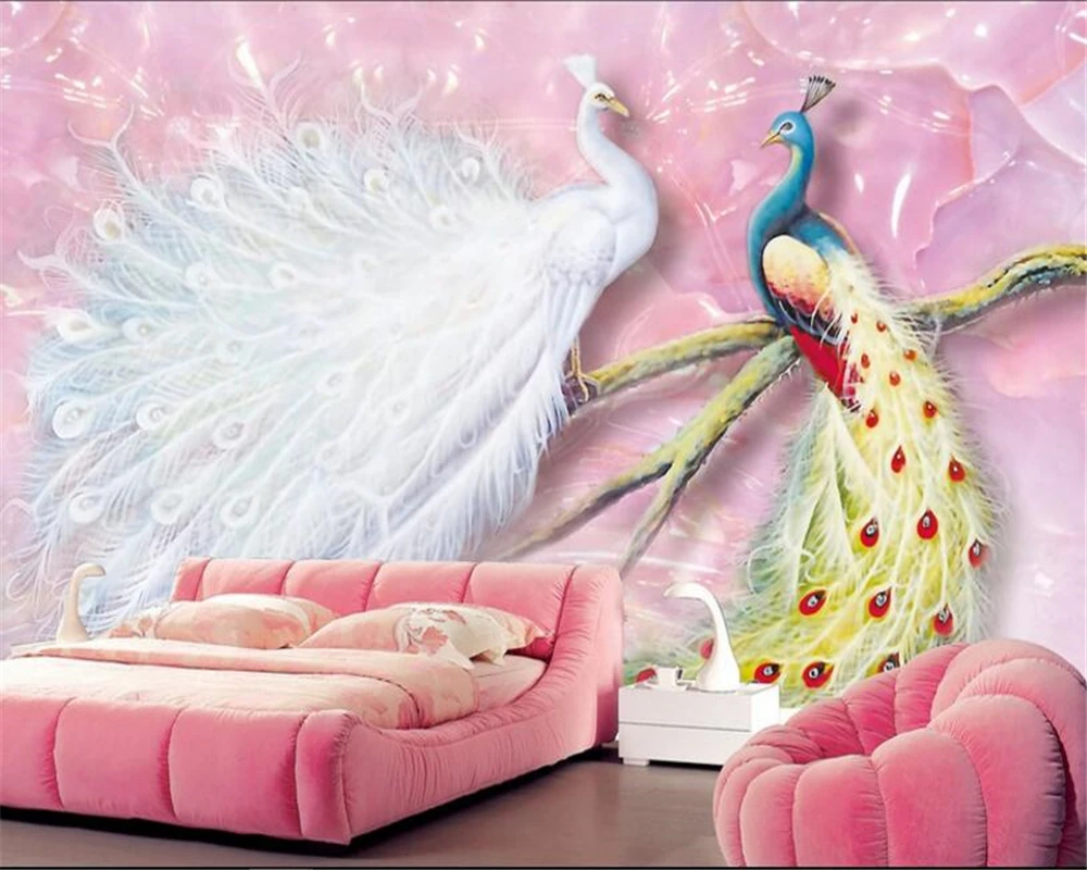 

beibehang Large custom pink romantic love TV living room bedroom background home decoration
