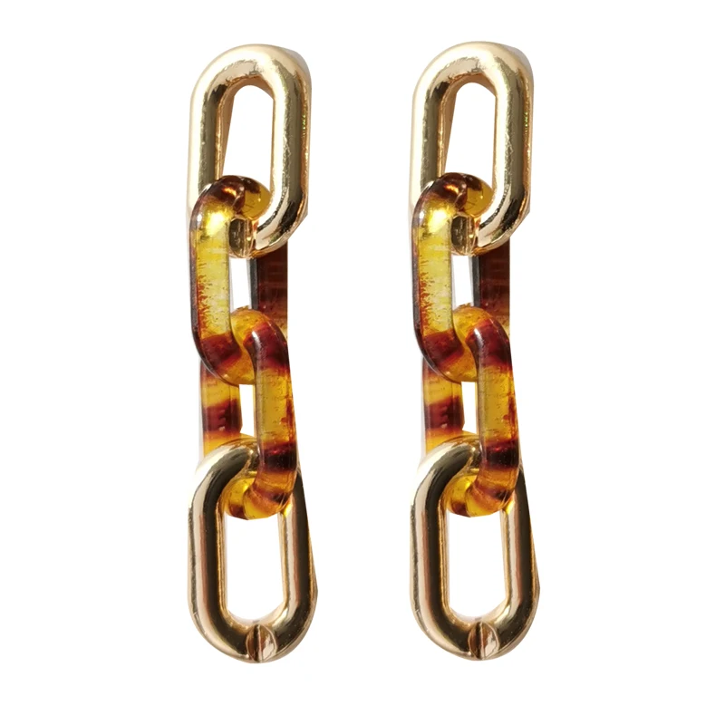 

S925 Needle Metal Acrylic Chain Earrings Retro Fashion Hip-hop Punk Simple Personality Long Earrings Women Jewelry Wholesale