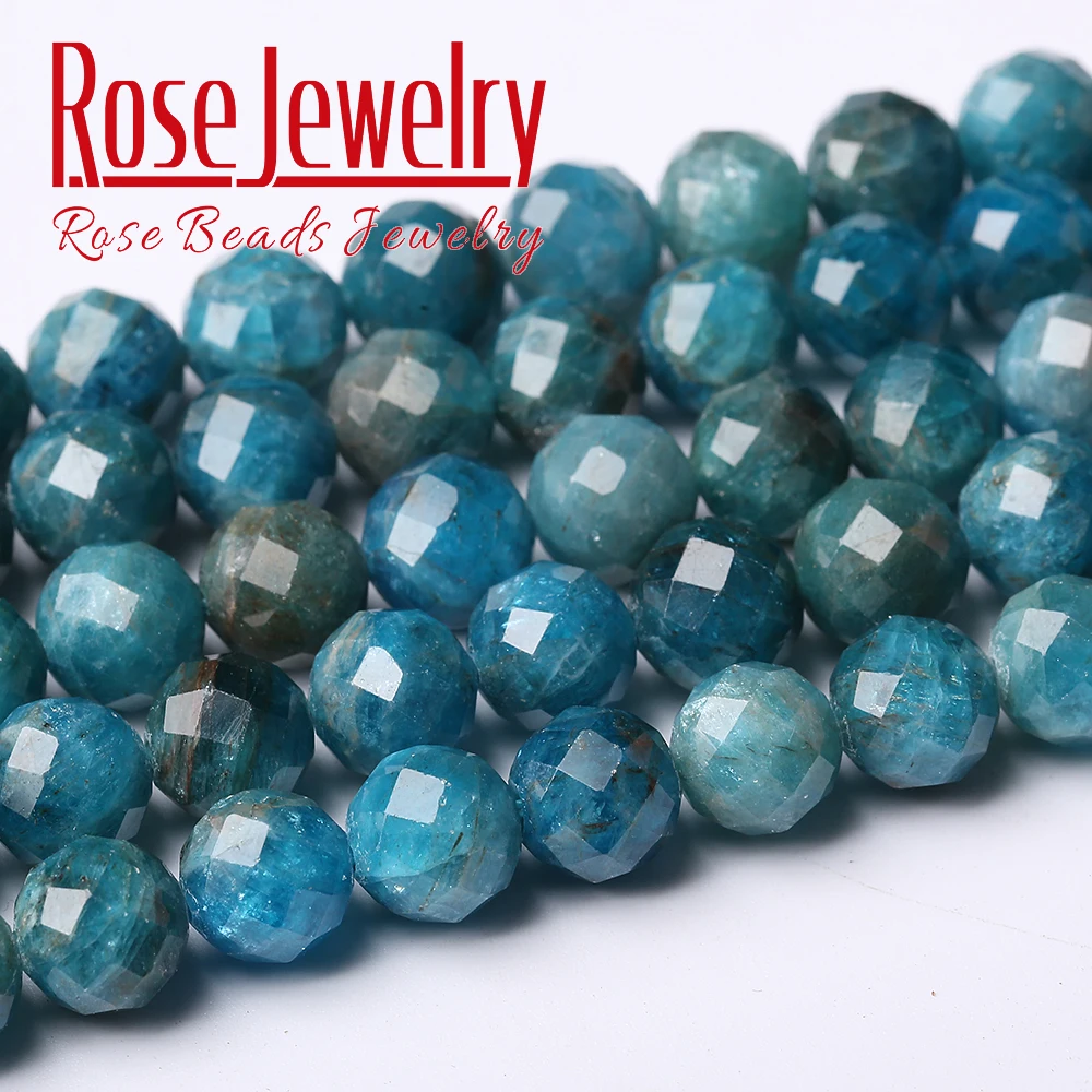 Бусины Из Натурального апатита с гранями 6/8/10 мм 15 дюймов
