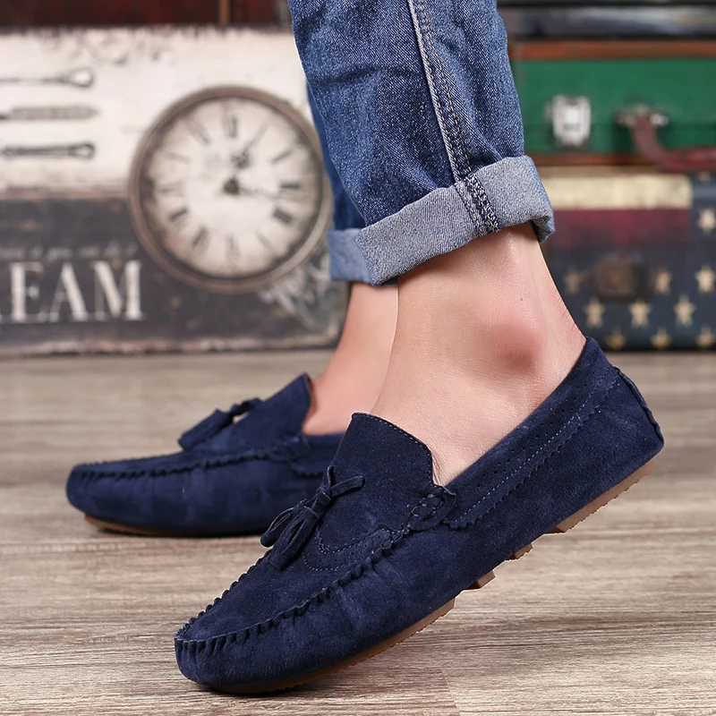 Мужские летние лоферы на плоской подошве повседневная мужская обувь в горошек