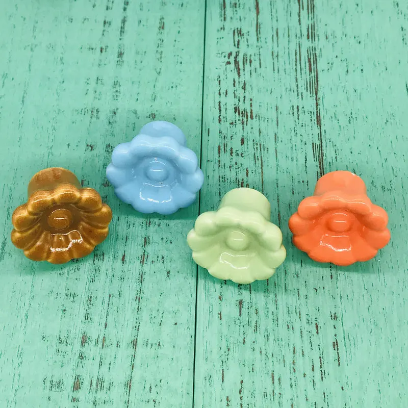 1 шт. Солнцезащитная цветочная керамическая ручка шкафа Красочные Ручки Потяните