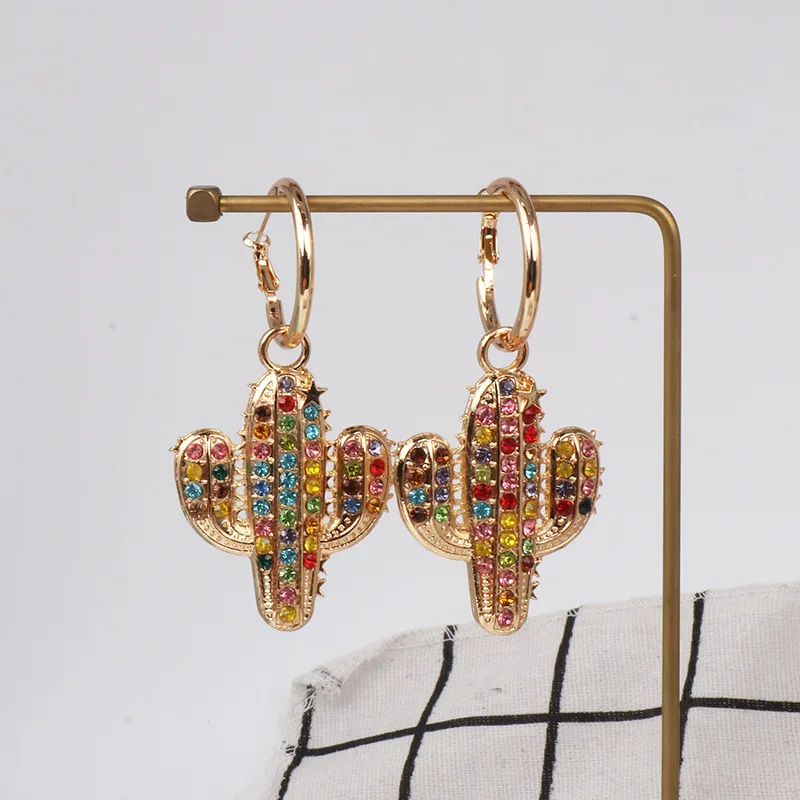 Индивидуальные ювелирные изделия с растениями серьги в форме кактуса для