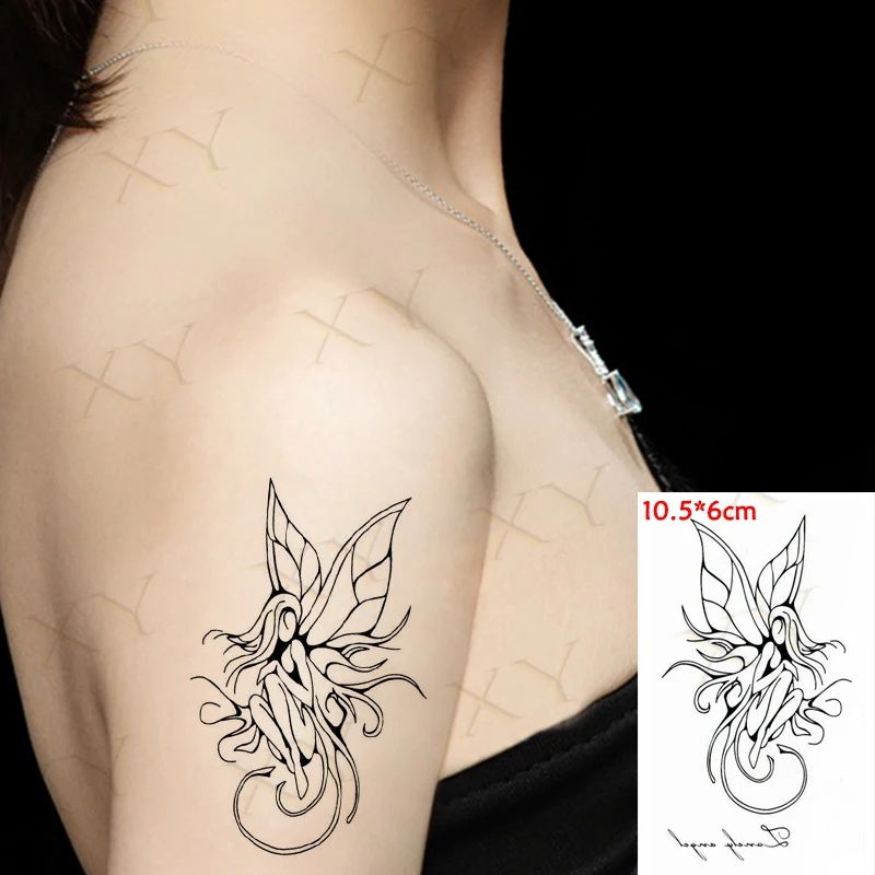 Waterproof Temporary Tattoos Sticker Cute Angel Wing Cupid Element Small Size The Body Art Flash Tatoo Fake Tatto for Woman Men