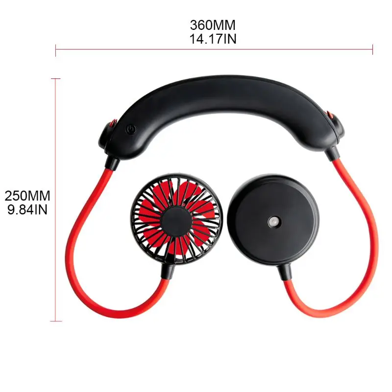 

Portable Hanging Neck Fan USB Charging 3 Speed Settings Air Cooler Humidifier Purifier for Student Dormitory Home Office Use C26