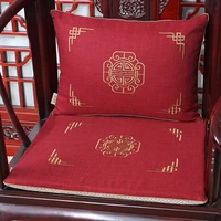 embroidered happy chinese chair seat cushion decor cotton linen sofa sitting pad armchair lumbar pillow