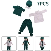 doll doctor suit outfits uniform toy doctor role play clothes for 18inch dolls dress up game accessories 7pcs