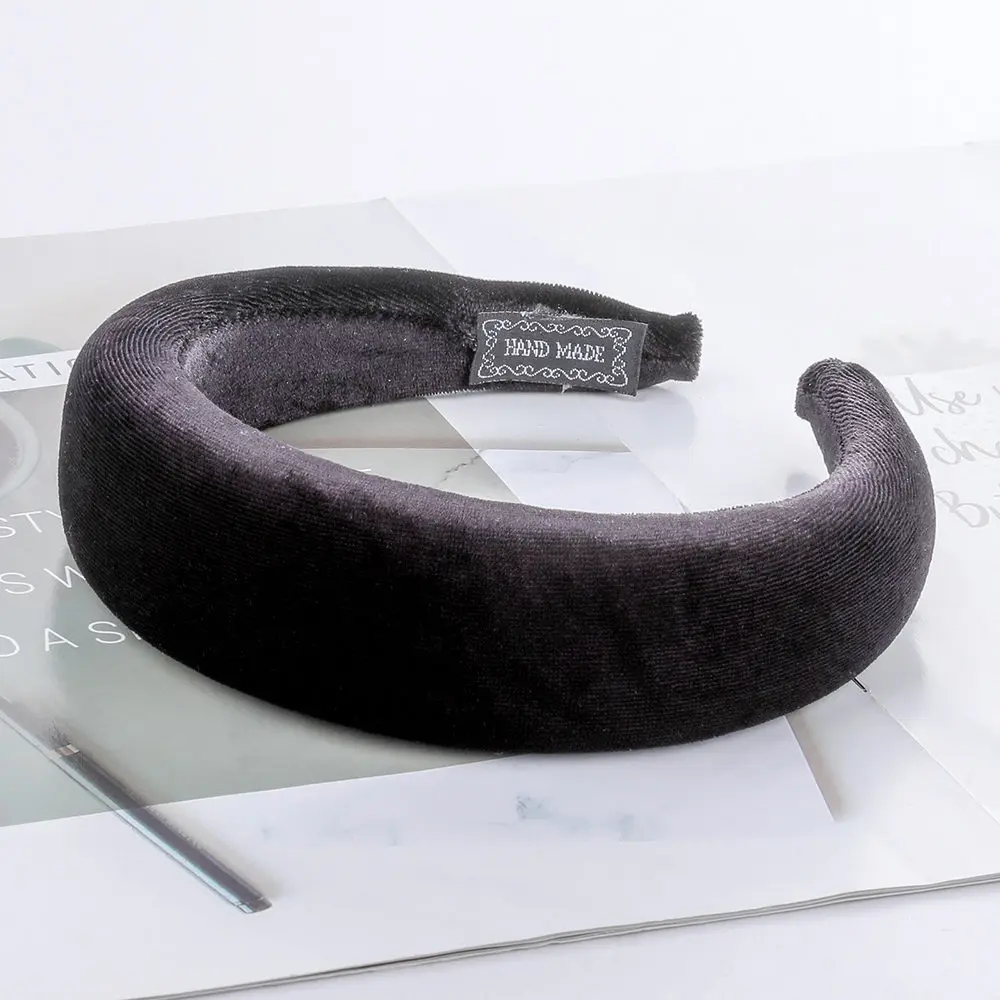 B0581 AWAYTR бархат 4 CM мягкий резинка эластичная повязка на голову для девочек широкие Пластик модные головной убор лента для волос кольца Для женщин аксессуары для волос - Цвет: B0581