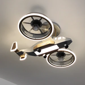 AircraftFan Lamp Creative Personality Model Aircraft Modeling Decoration Ceiling Fan Lights Ceiling Light Children Bedroom Light