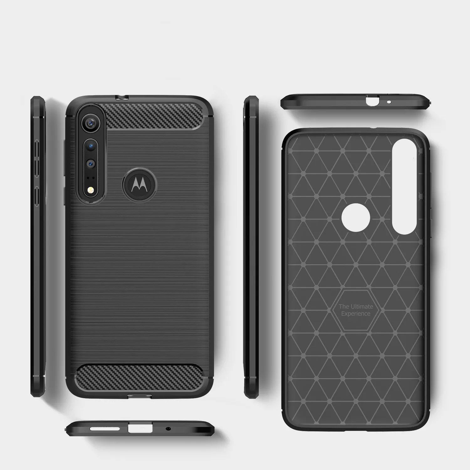 For Motorola Moto G8 Plus Case Carbon Fibre Rugged Armor Shockproof Soft Rubber Silicone Phone Back Cover | Мобильные телефоны и